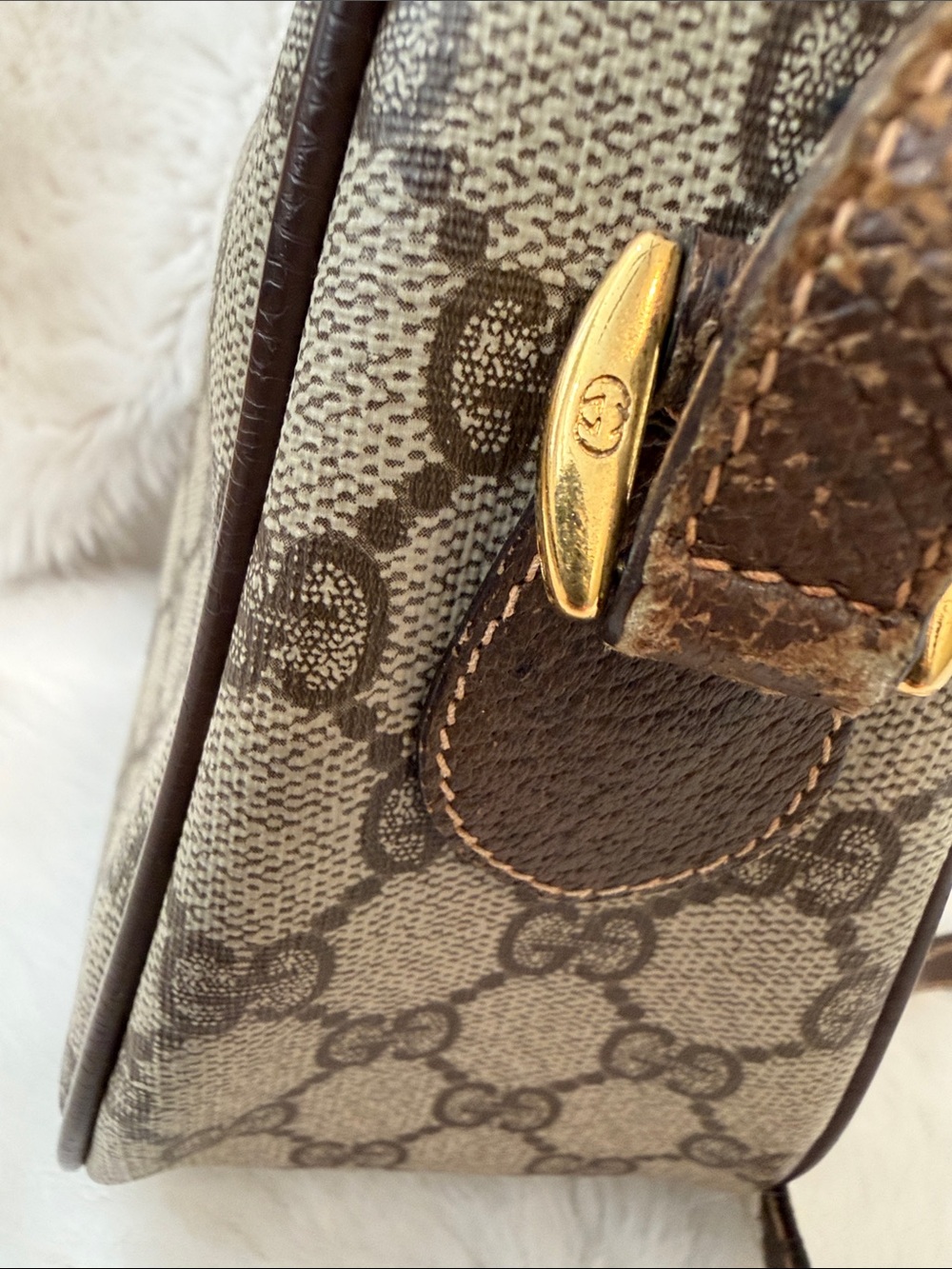 Gucci Brown GG Canvas Crossbody with Green-Red Web Detail Authentic!! Vintage - Picture 15 of 16